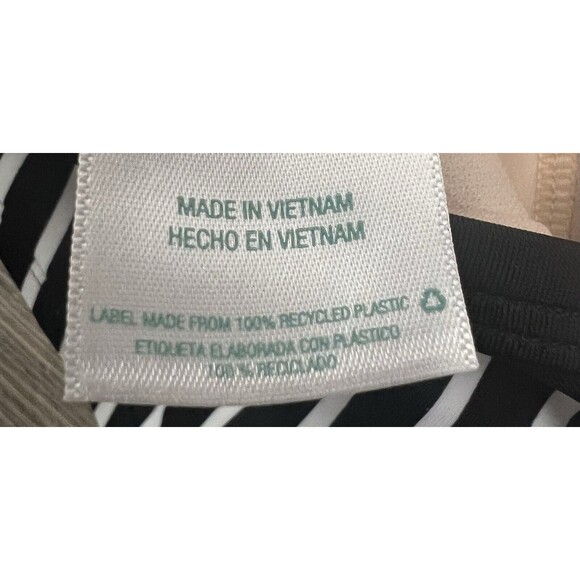 Kona Sol Tank Swimsuit Tankini Twist Front Padded Black/White Stripe Size SMALL - Picture 10 of 10